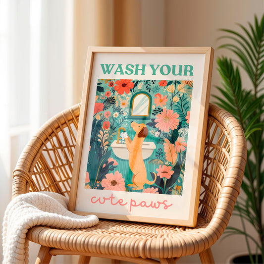 a picture of a picture of a deer in a bathroom