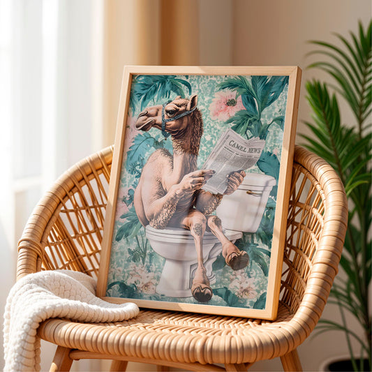 a rat sitting on a toilet reading a newspaper