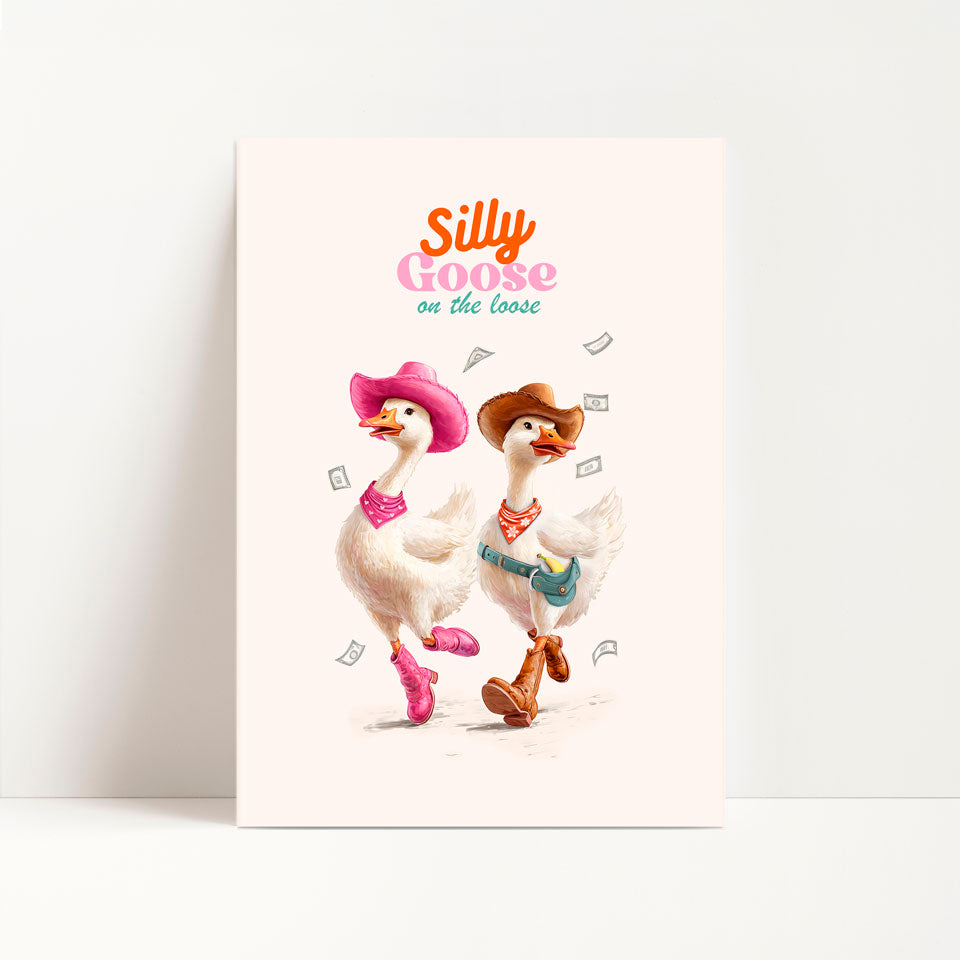 a card with a picture of two cartoon characters