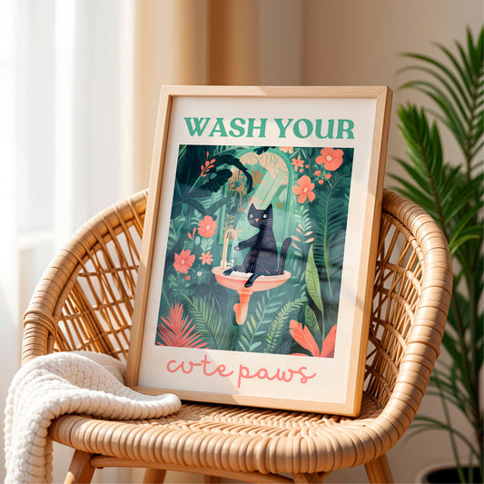 a picture of a black cat sitting on a chair