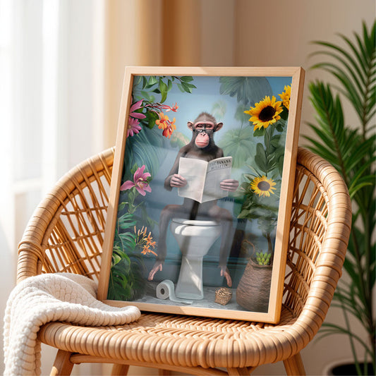 a picture of a monkey sitting on a toilet