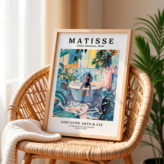 a picture of a dog sitting in a bathtub