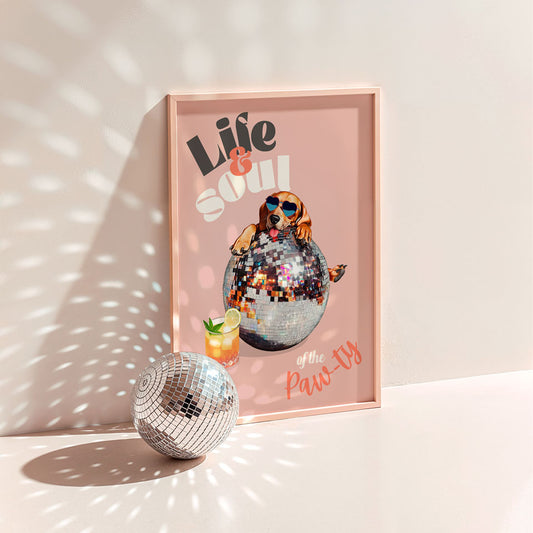 a picture of a disco ball and a disco ball on a table