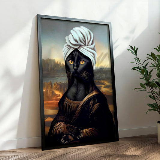 a painting of a cat with a turban on its head