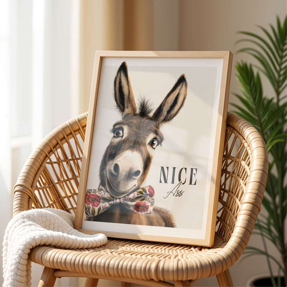a picture of a donkey with a bow tie