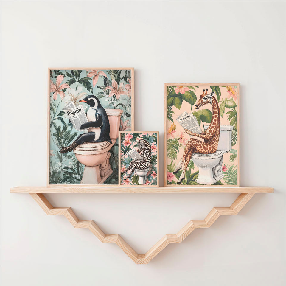 a shelf that has some pictures on it