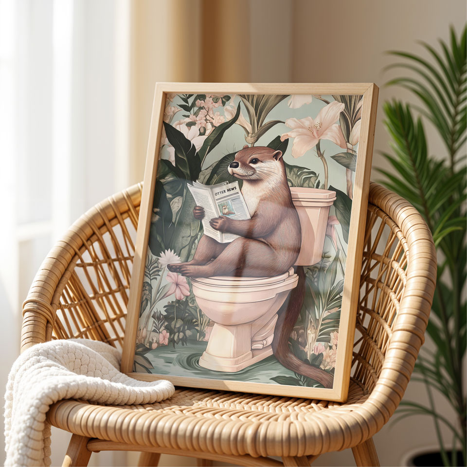 a picture of a raccoon sitting on top of a toilet