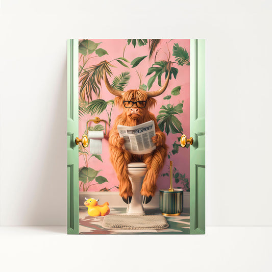 a cat sitting on top of a toilet reading a newspaper