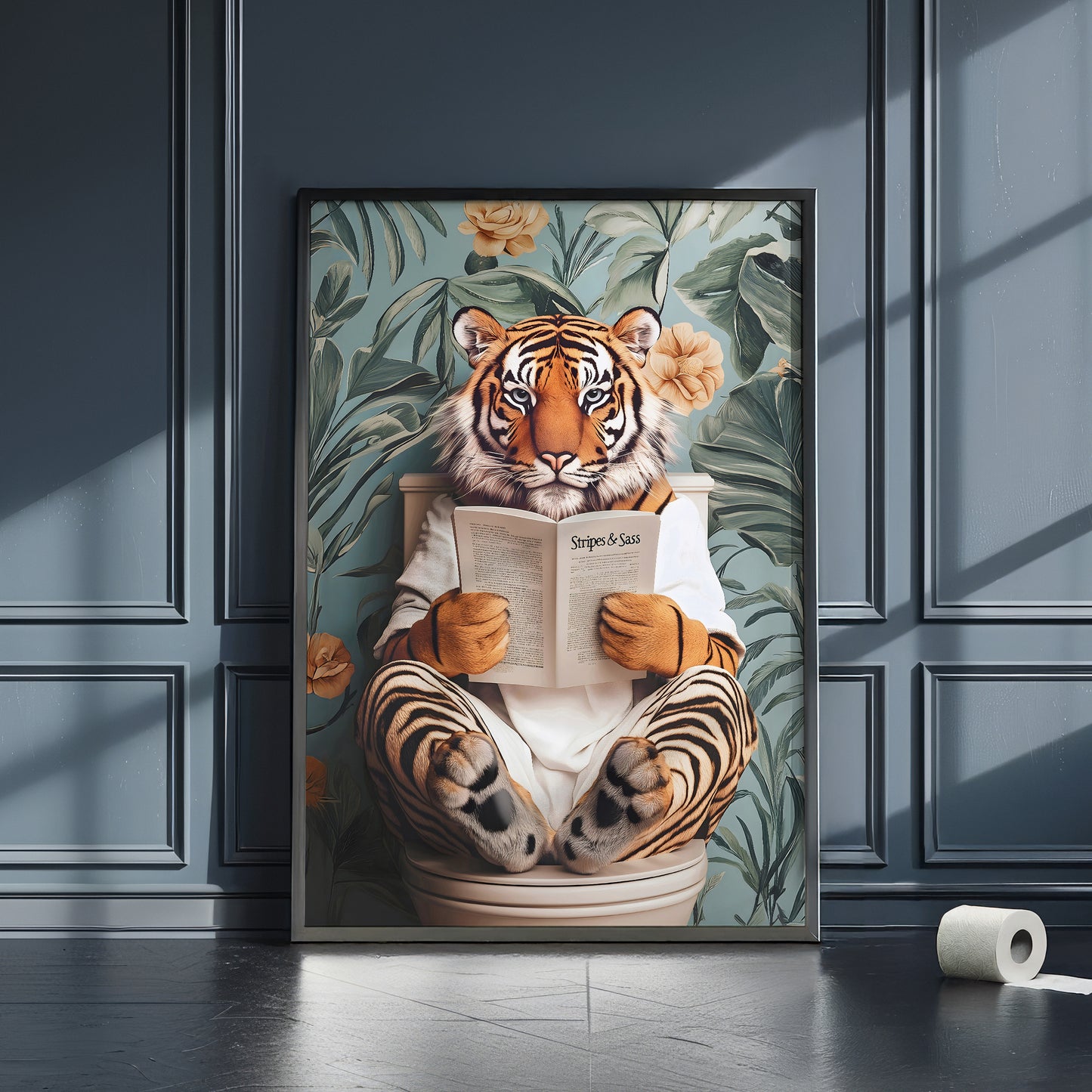 Tiger on Toilet Bathroom Print