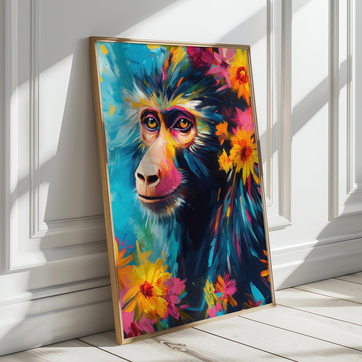 Vibrant Baboon Safari – Maximalist Animal Print