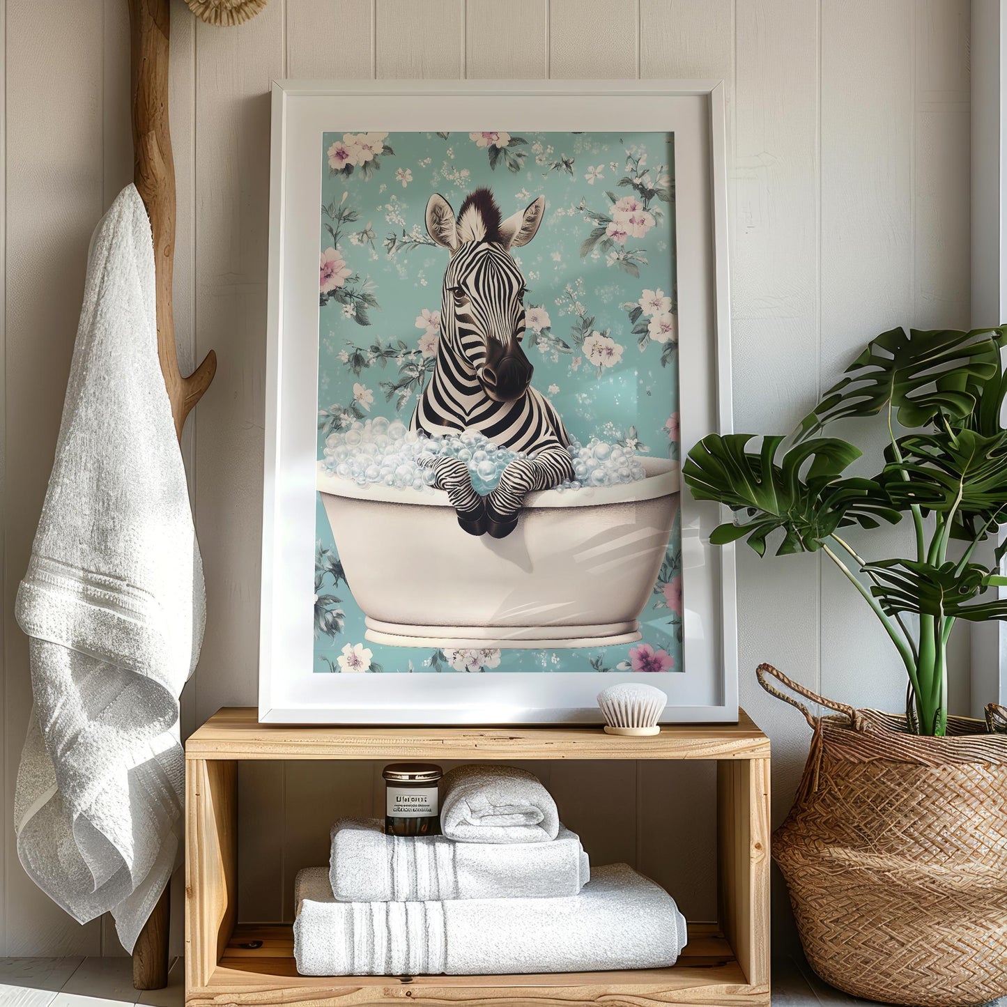 a picture of a zebra sitting in a bathtub