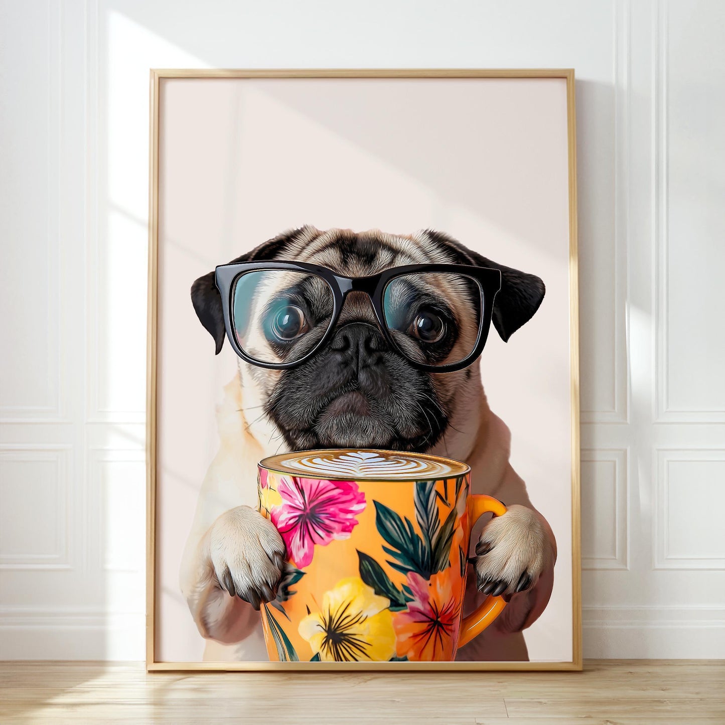 Pug Wall Art - Set of 3 Coffee Kitchen Prints